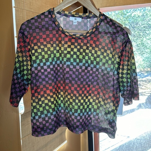 bp Other - BP. Be Proud Collection Black Rainbow Arcade Check Top Size Small